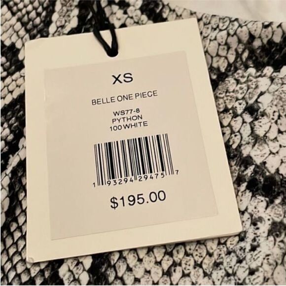 Onia Bell Python One-Piece Swimsuit Black White Sz XS NWT - Picture 9 of 9